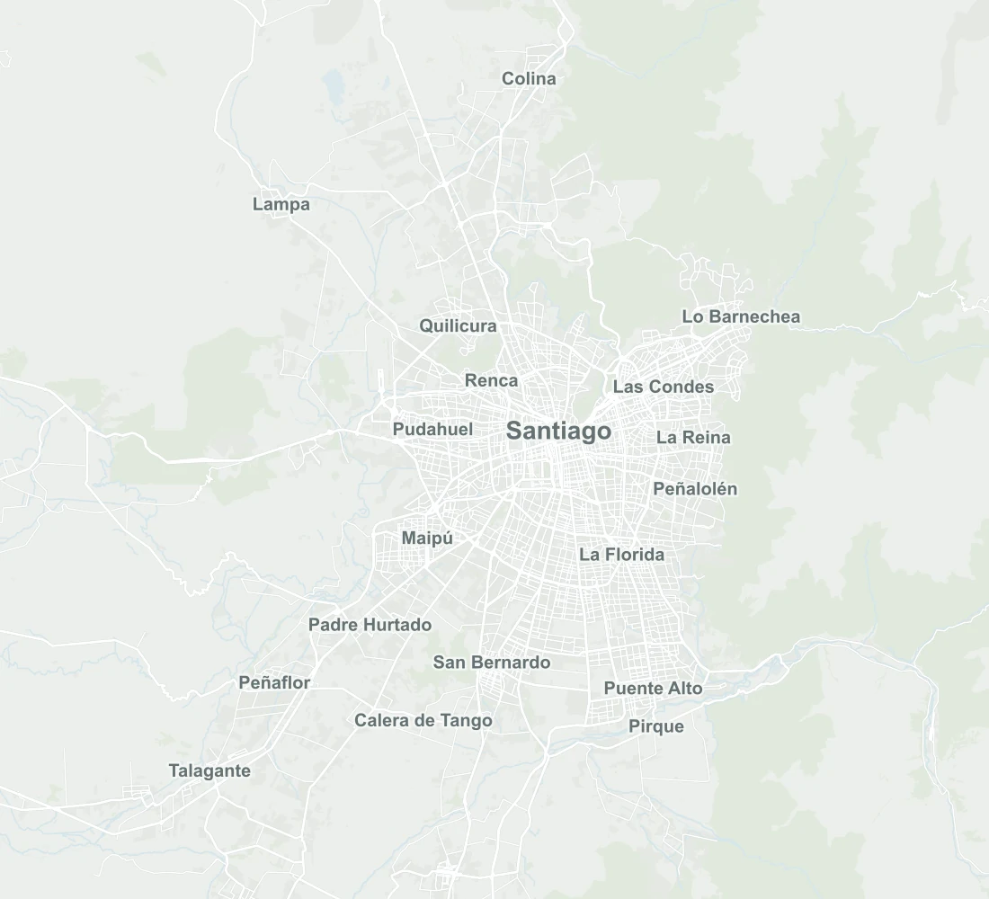 Santiago y su área metropolitana, desde Colina hasta Puente Alto y Talagante
